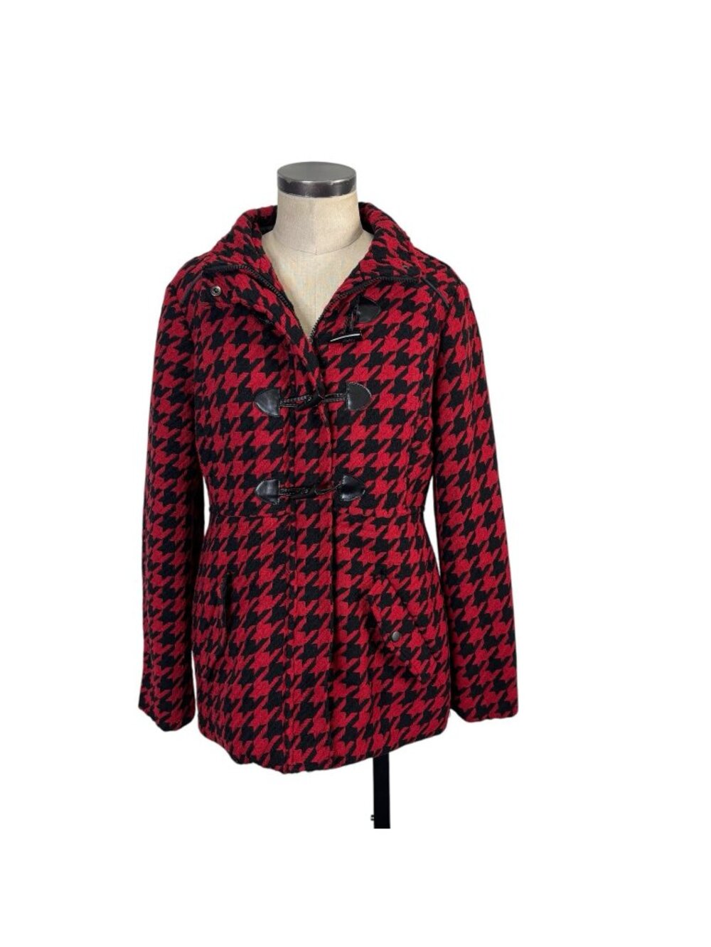 Vintage Rampage Houndstooth Pea Coat